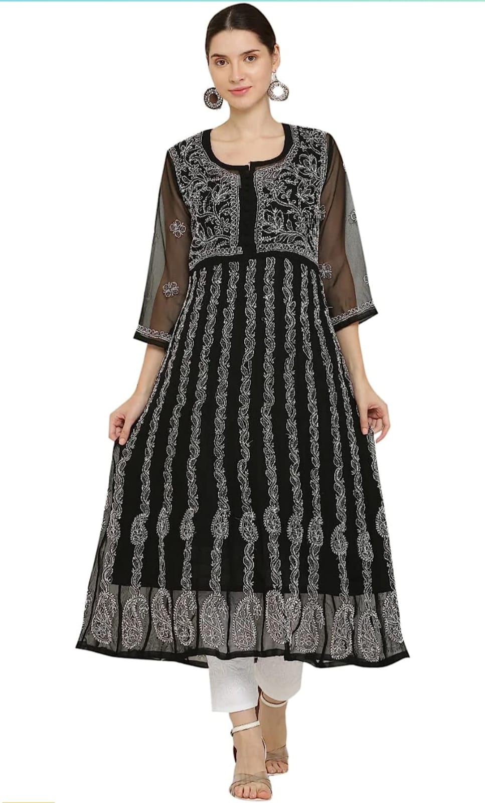 Premium Anarkali With All-Over Chikankari Work With Matching Inner