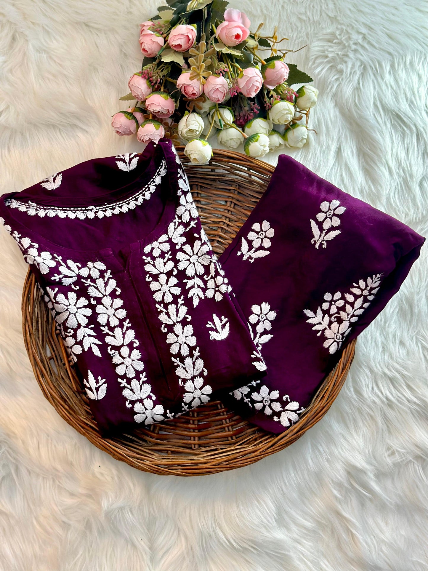 Rayon Fabric Kurti & Plazo Duo Set